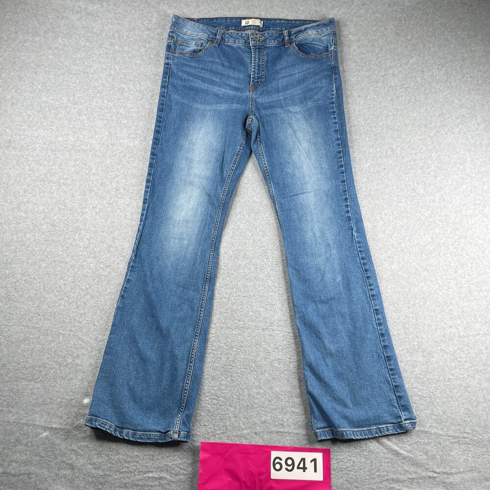 Route 66 Slim Boot Denim Jeans Blue Distressed Womens Size 31